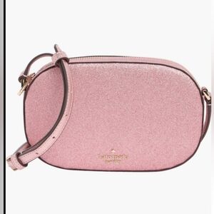 Kate Spade New York Pink Mitten Pin Glimmer Oval Camera Bag